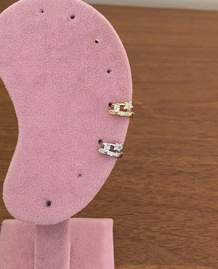 PHEYILDIZTEKTASG-1.jpg Pirinç Helix Yıldız Tektaş Piercing - Görsel 1