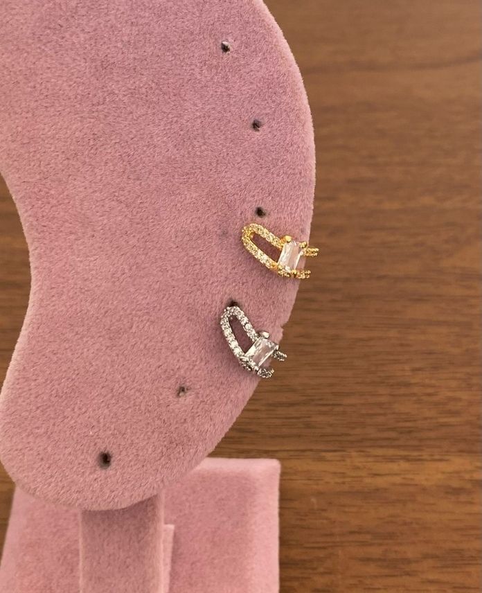 PIEABAGETTASLIG-1.jpg Pirinç Baget Taşlı Earcuff - Görsel 1