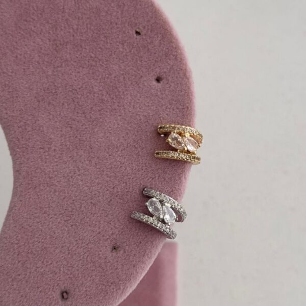 Pirinç İki Sıra Taş Earcuff