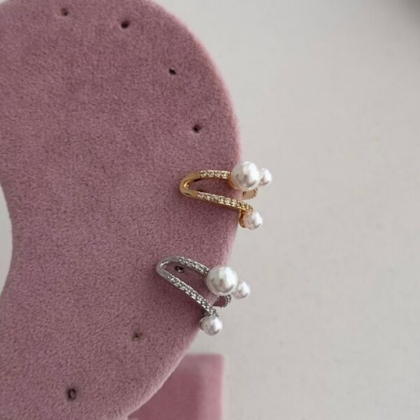 Pirinç İncili Taşlı Earcuff