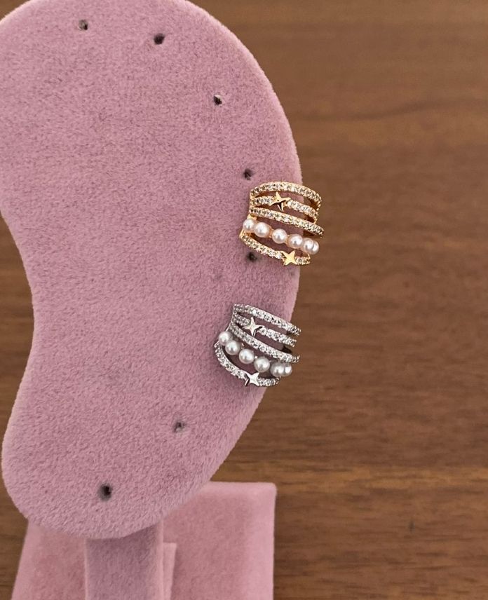 PIEAINCILITASYILDIZG-1-1.jpg Pirinç İncili Taş Earcuff - Görsel 1