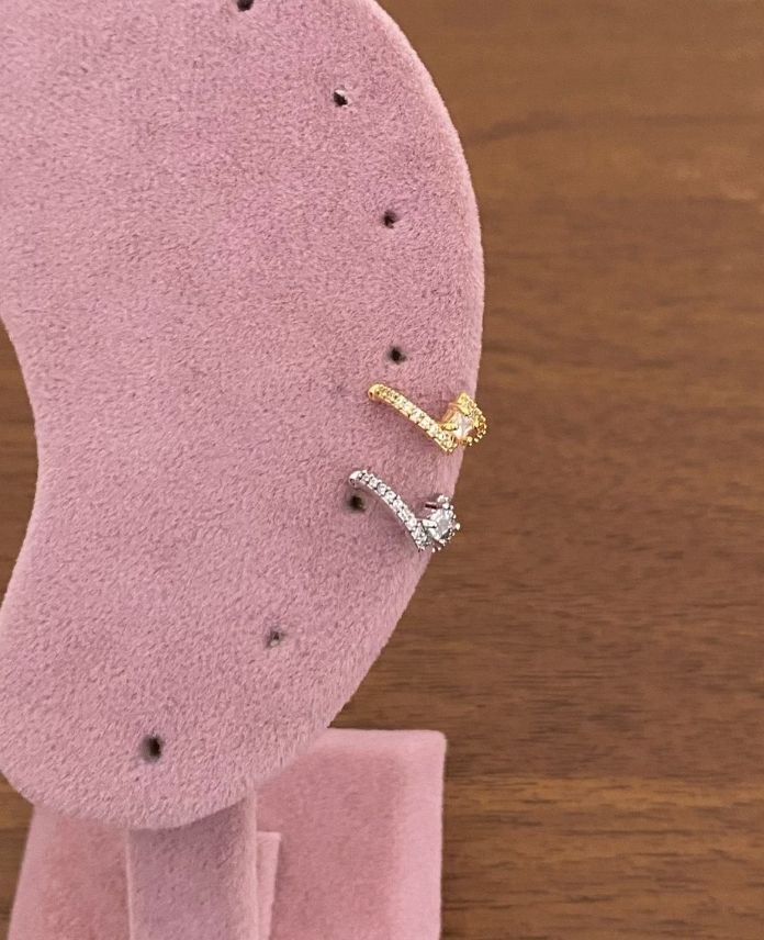 PIEAKUCUKTEKTASG-1-1.jpg Pirinç Küçük Tek Taş Earcuff - Görsel 1