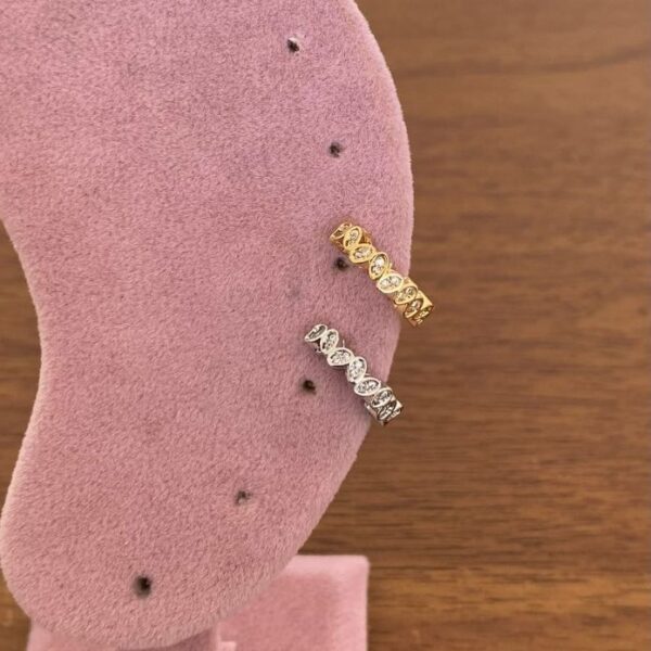 Pirinç Oval Taşlı Earcuff