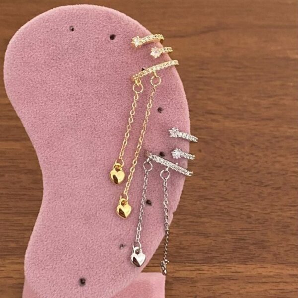 Pirinç Sallanan Topcuklu Earcuff