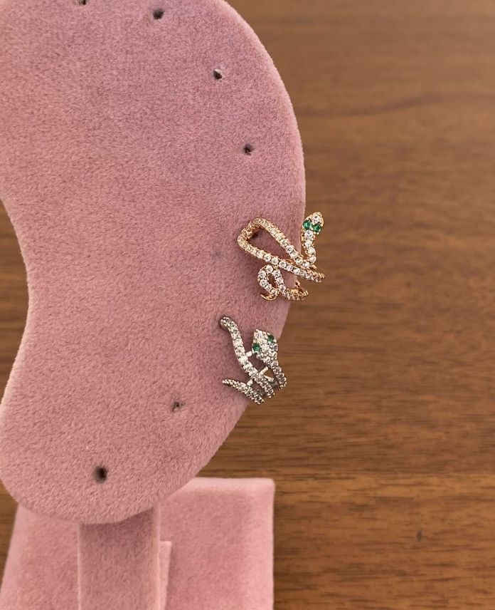 PIEAYILANG-1.jpg Pirinç Yılan Earcuff - Görsel 1