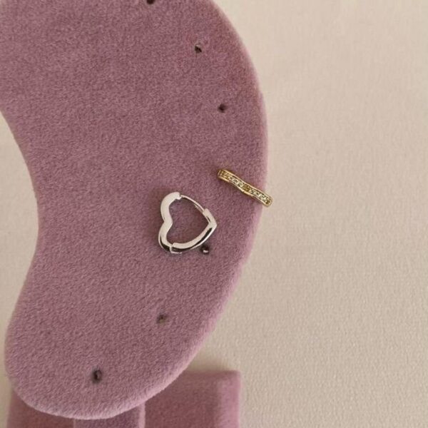 Pirinç Kalp Taşlı Helix