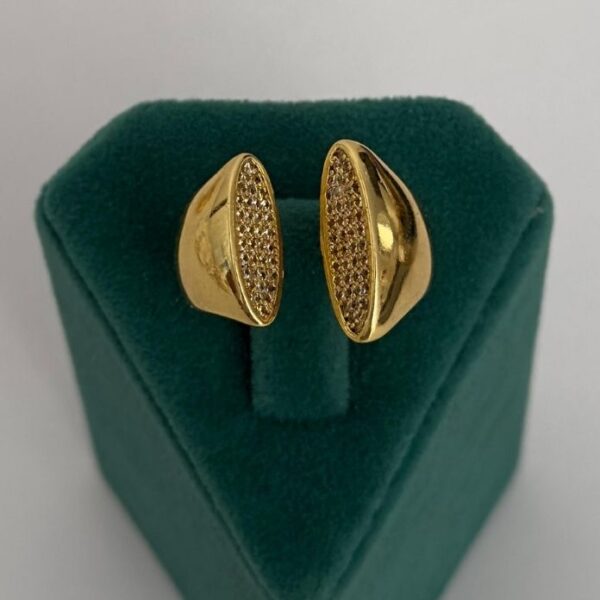 Pirinç Elips Ful Taşlı Yüzük