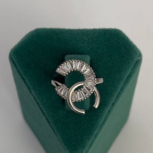 Pirinç Geçme Yuvarlak Taşlı Ayarlanabilir Yüzük