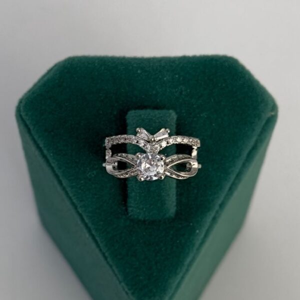 Pirinç 2 Sıra Sonsuzluk Tektaş Ayarlanabilir Yüzük