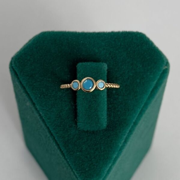 Pirinç Yuvarlak Mavi Ayarlanabilir Yüzük