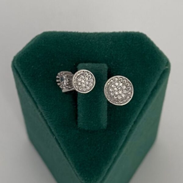 Pirinç 3 Yuvarlak Taşlı Ayarlanabilir Yüzük