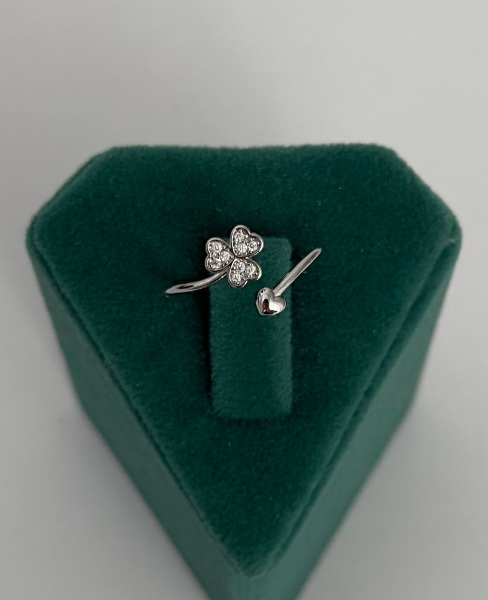 PYUAYARLANABILIRAYRIKDONMEYONCATASLIDUZKALPS-1.jpg Pirinç Ayrık Dönme Yonca Ayarlanabilir Yüzük - Görsel 1