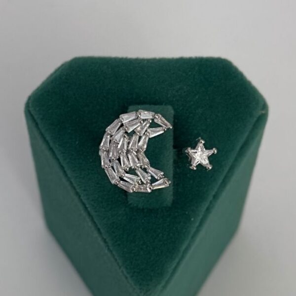 Pirinç Ay Yıldız Taşlı Ayarlanabilir Yüzük