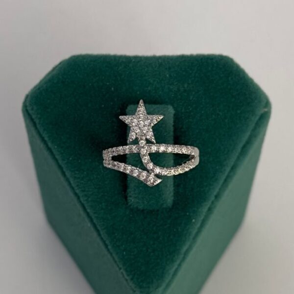 Pirinç Yıldız Taşlı Ayarlanabilir Yüzük