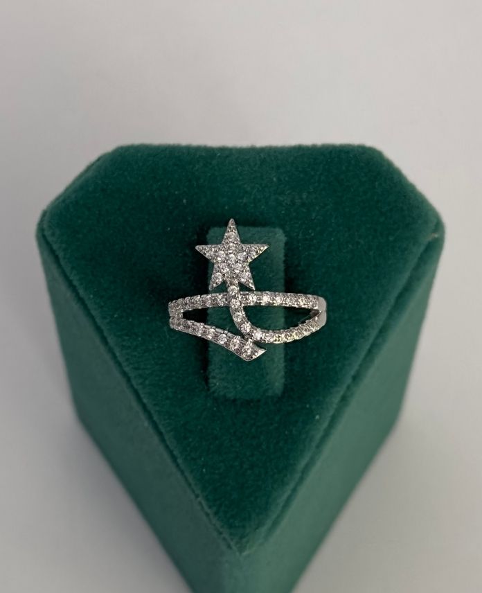 PYUAYARLANABILIRDUZSIRATASLIYILDIZTASLI2S-1.jpg Pirinç Yıldız Taşlı Ayarlanabilir Yüzük - Görsel 1