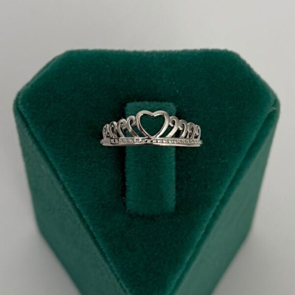 Pirinç Kalp Taç Ayarlanabilir Yüzük