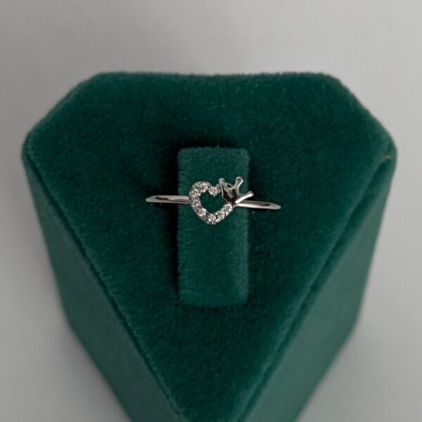 Pirinç Kalp Taç Ayarlanabilir Yüzük