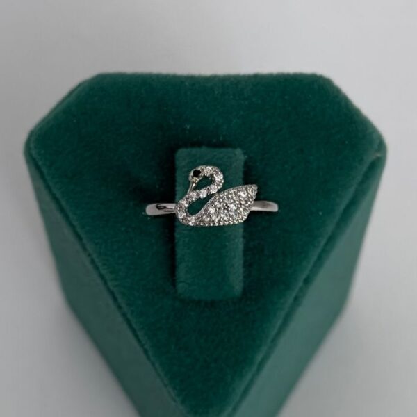 Pirinç Kuğu Taşlı Ayarlanabilir Yüzük