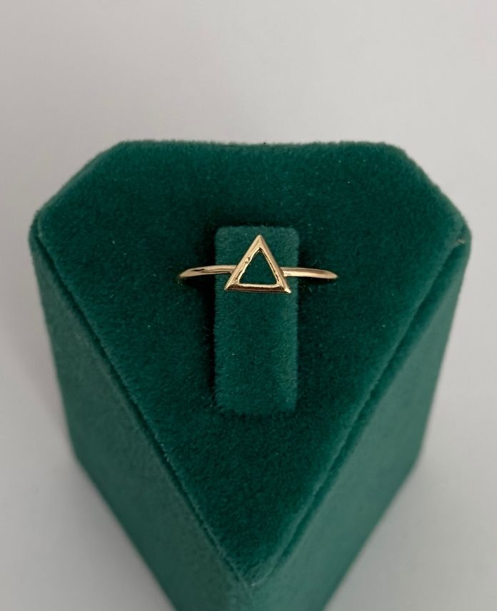 PYUAYARLANABILIRUCGENDUZ1G-1.jpg Pirinç Üçgen Ayarlanabilir Yüzük - Görsel 1