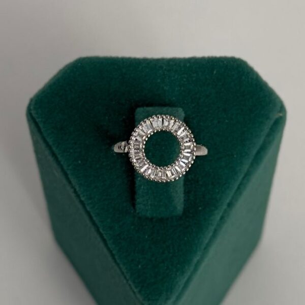 Pirinç Yuvarlak Baget Taş Ayarlanabilir Yüzük