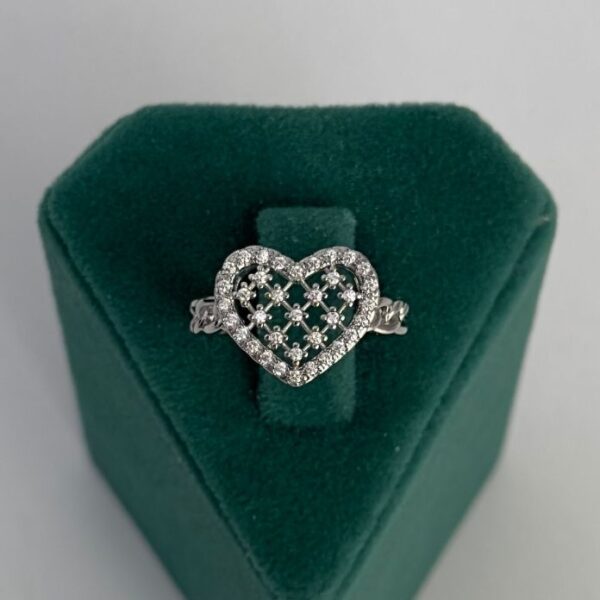 Pirinç Zincir Kalp Ayarlanabilir Yüzük