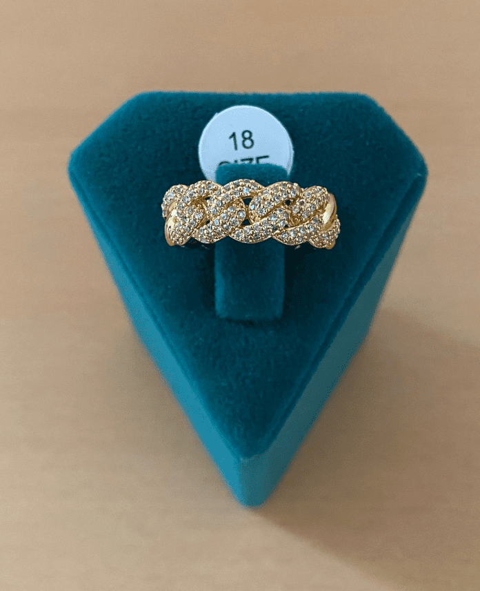 PYUZINCIRFULTASLIG-1.png Pirinç Gold Numaralı Zincir Full Taşlı Yüzük - Görsel 1