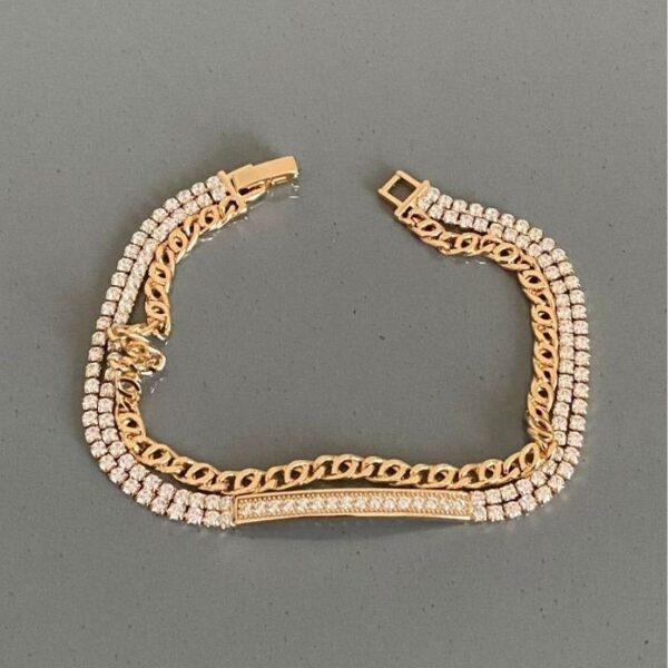 Xuping 2Li Taşlı Ve Zincir Bileklik