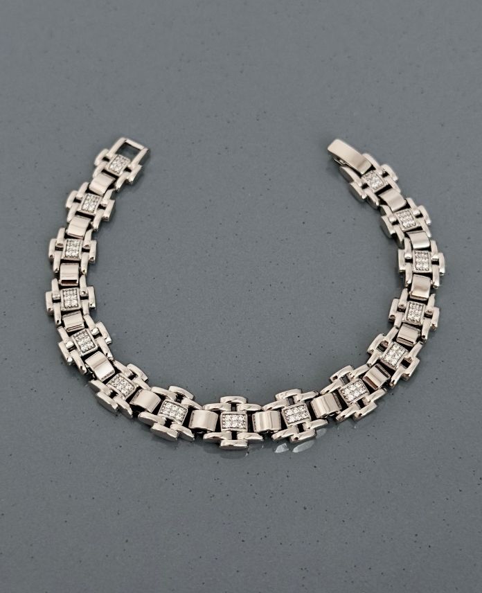 XBIZINCIRARALIKLITASLIS-1.jpg Xuping Zincir Aralıklı Taşlı Bileklik - Görsel 1