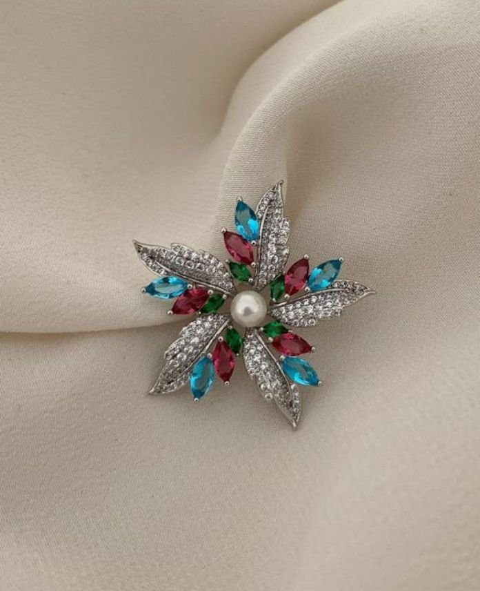 XBRRENKLICICEKS-1.jpg Xuping Renkli Çiçek Broş - Görsel 1