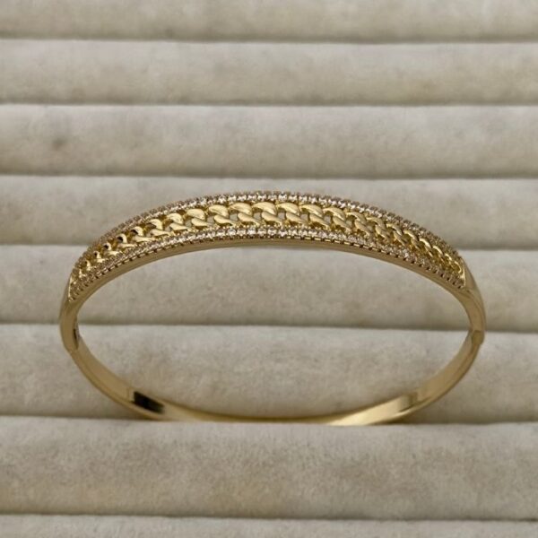 Xuping İnce Zincir Etrafı Taşlı Kelepçe