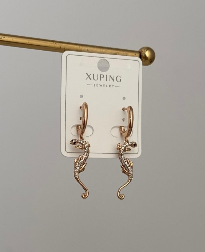 XKUHALKAUCUKERTENKELER-1.jpg Xuping Halka Kertenkele Küpe - Görsel 1