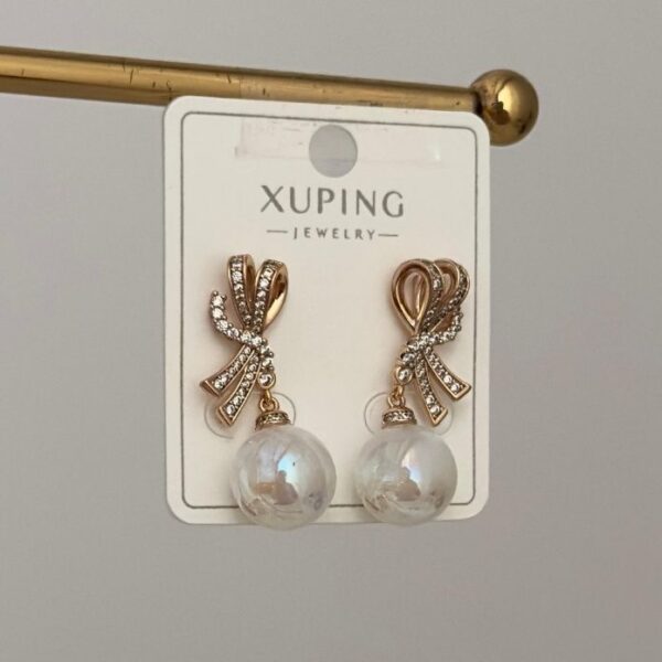 Xuping Kurdele Taşlı Ucu İnci Küpe