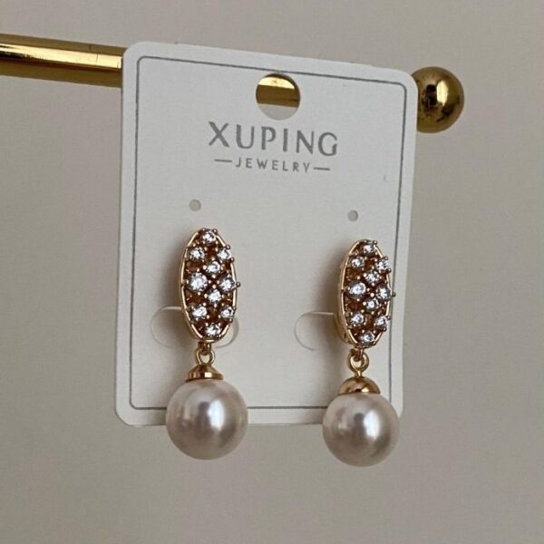 Xuping Ucu İncili Taşlı Küpe