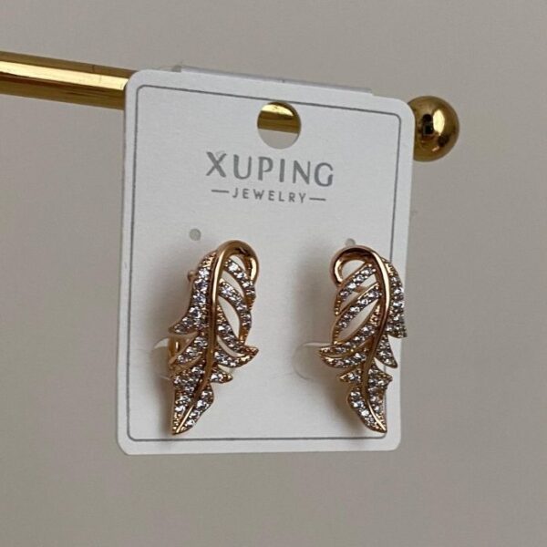 Xuping Yaprak Ters Taşlı Küpe