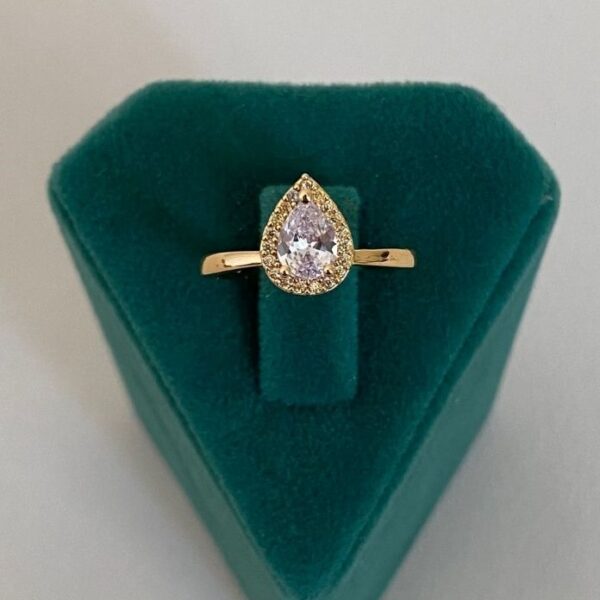 Çelik Numaralı Damla Taş Yüzük