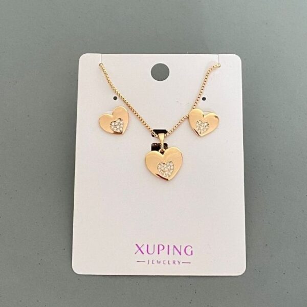 Xuping Kalp Taşlı Kolye Küpe Seti