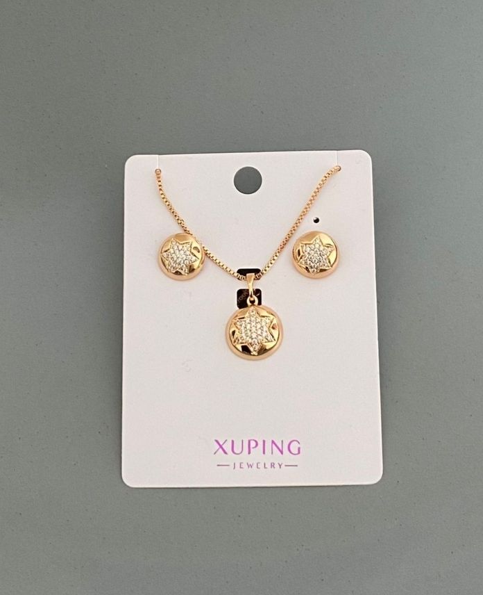 XSETYILDIZBUYUKTASLIR-1.jpg Xuping Büyük Yıldız Taşlı Kolye Küpe Seti - Görsel 1