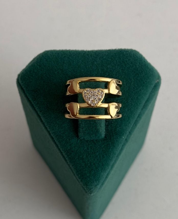 XYUAYARLANABILIR5SIRA5KALPTASLIG-1.jpg Xuping Ayarlanabilir 5 Sıra Kalp Taş Yüzük - Görsel 1