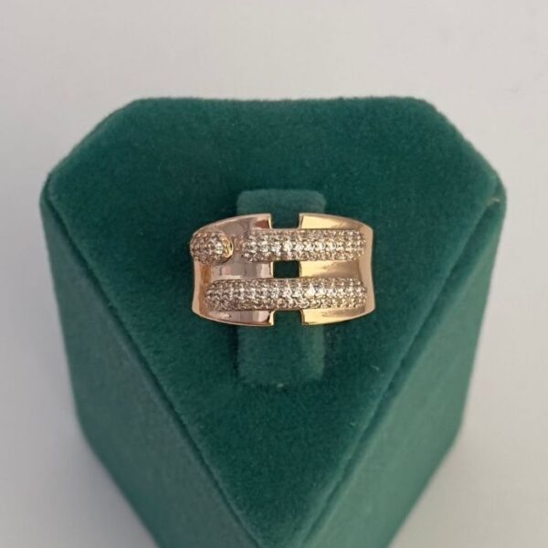 Xuping Numaralı Bombe Plaka 2 Sıra Taşlı Yüzük