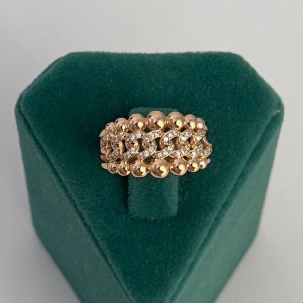 Xuping Numaralı Boncuklu Zincir Taşlı Yüzük