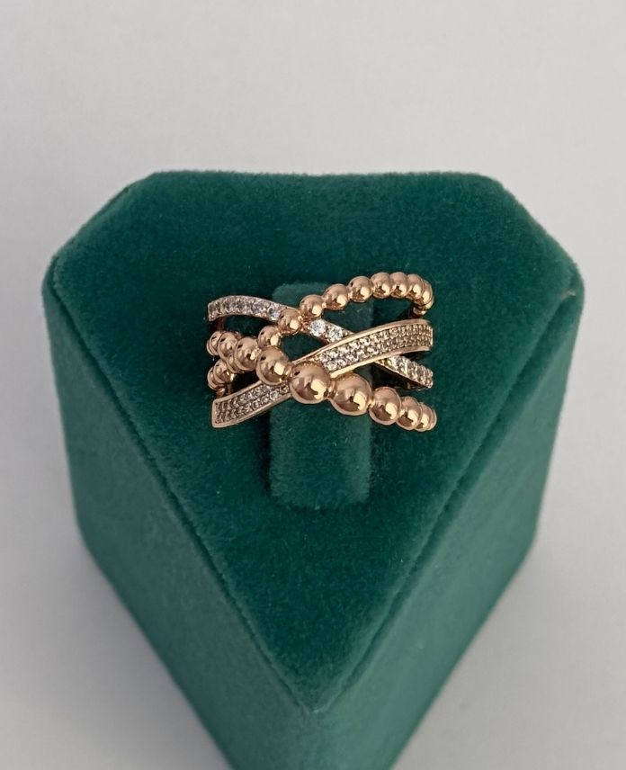 XYUNUMARALICOKCAPRAZLIKALINBONCUKLUTASLUR-1.jpg Xuping Numaralı Çapraz Kalın Boncuk Taşlı Yüzük - Görsel 1