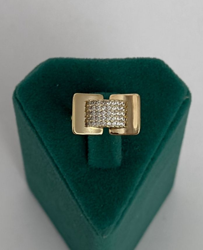 XYUNUMARALIDIKDORTGENPLAKAORTASIKARETASI1G-1.jpg Xuping Numaralı Dikdörtgen Plaka Taşlı Yüzük - Görsel 1