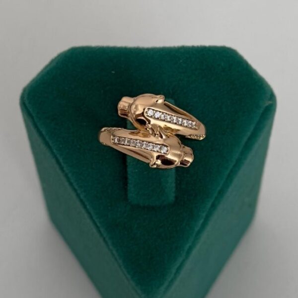 Xuping Numaralı 2 Kaplan Kafası Taşlı Yüzük