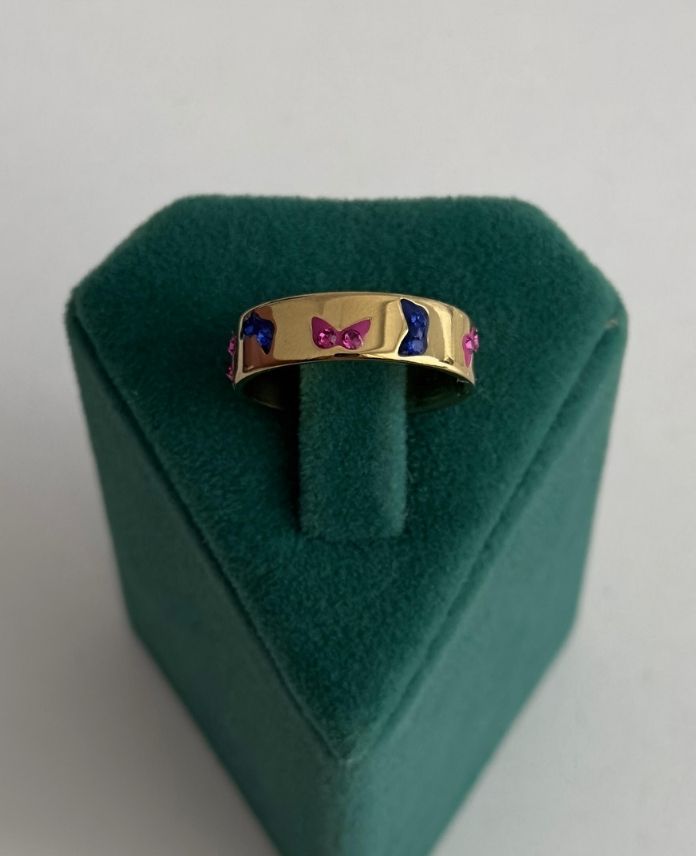 XYUNUMARALIRENKLIKELEBEKTASLIALYANSG-1.jpg Xuping Numaralı Renkli Kelebek Taşlı Yüzük - Görsel 1